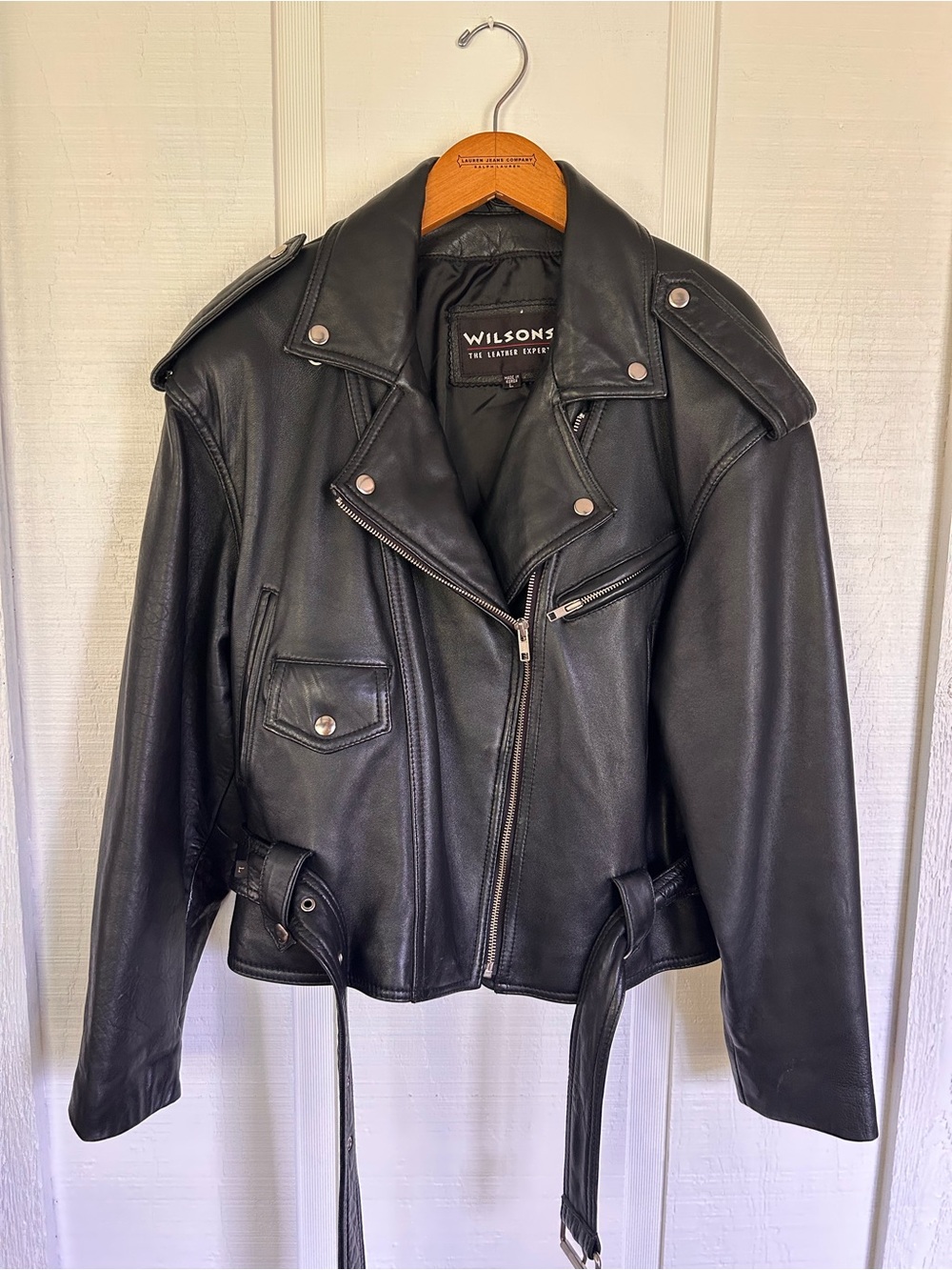 Vintage 90s Y2K Wilsons Thinsulate Leather Motorcycle Biker Jacket Sz Large